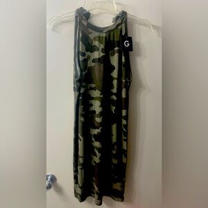 G by guess justina camo mini dress size xl new wtag!